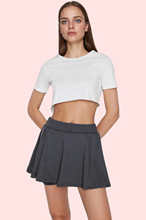 Kadın Renk Yüksek Bel Şort Etek Spor Giyim İçin İdeal Nefes Alabilir Kumaş Rahat Kesim Hafta Sonu