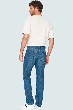 Erkek Pamuk Denim Pantolon Yüksek Bel Uzun Boy Casual Stil Günlük Kullanım Kaliteli Malzeme