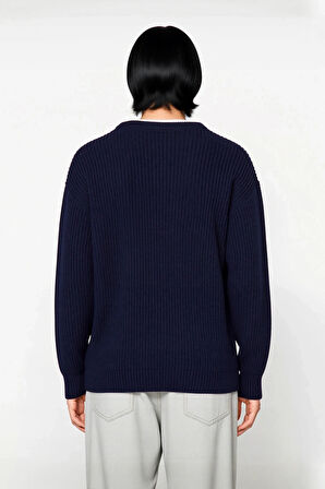 Soğuk Kış Günleri İçin Erkek Oversize Kalıp Bisiklet Yaka Rahat Triko Kazak Basic Stil Kaliteli