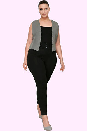 Kadın Skinny Pantolon Yüksek Bel Interlok Dokuma Rahat Günlük Stil Yaz Aylarının Vazgeçilmezi