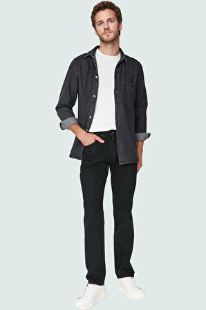 Erkek Pamuk Denim Pantolon Straight Fit Günlük Kombinler İçin Hafta Sonu Dayanıklı Malzeme