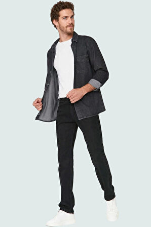 Erkek Pamuk Denim Pantolon Straight Fit Günlük Kombinler İçin Hafta Sonu Dayanıklı Malzeme