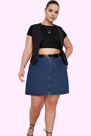 Kadın Denim Etek Yüksek Bel Pamuk Günlük Casual Stil Hafta Sonu Yaz Aylarının Vazgeçilmezi