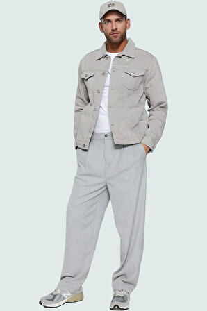 Erkek Poliviskon Dokuma Pantolon Geniş Paça Rahat Kesim Casual Günlük Stil Kaliteli Malzeme