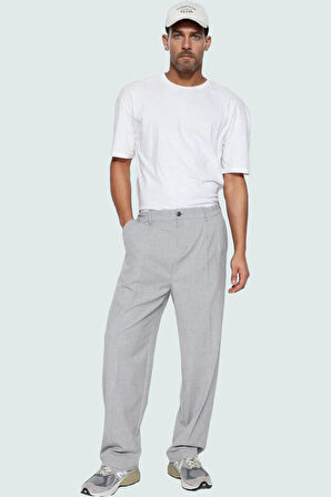 Erkek Poliviskon Dokuma Pantolon Geniş Paça Rahat Kesim Casual Günlük Stil Kaliteli Malzeme