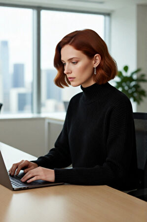 Kadın Oversize Dik Yaka Gri Akrilik Uzun Kollu Basic Triko Kazak Kışlık Kombinlerin Anahtarıdır