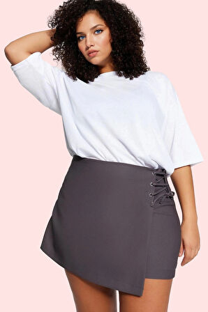 Büyük Beden Kadın Esnek Dokuma Şort Etek Günlük Kombinler İçin İdeal Yaz Aylarının Vazgeçilmezi