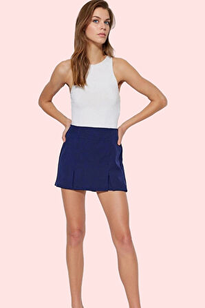 Kadın Finike Dokuma Şort Etek Yüksek Bel Kısa Boy Dar Paça Casual Günlük Stil Modern Tasarım