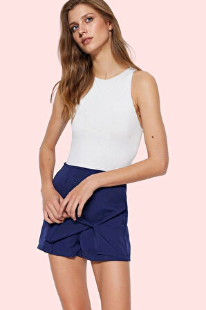 Kadın Finike Dokuma Şort Etek Yüksek Bel Kısa Boy Dar Paça Casual Günlük Stil Modern Tasarım