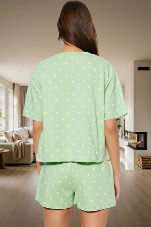 Puantiyeli Kalpli Pamuklu Pijama Takımı Rahatlık ve Şıklık Bir Arada Dayanıklı Malzeme