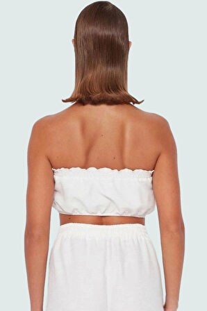 Şık Flam Keten Plaj Takımı Viskoz ve Polyester Karışımı Seçkin Malzeme Profesyonel Görünüm