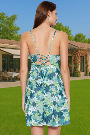 Kadın Yazlık Mini Elbise Polyester Örme Kumaş V Yaka Günlük Modern Stil Trend Tasarım