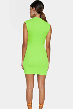 Örme Bodycon Mini Elbise Bisiklet Yaka Rahat Günlük Stil Kullanım Zarifane Tasarım