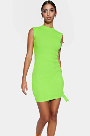 Örme Bodycon Mini Elbise Bisiklet Yaka Rahat Günlük Stil Kullanım Zarifane Tasarım