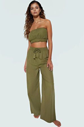 Şık Kadın Plaj Takımı Pamuklu Kumaştan Rahat ve Nefes Alabilir Günlük Kullanım İçin Görünüm