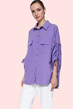 Kadın Uzun Kollu Pamuklu Gömlek; Ramadan Koleksiyonu Rahat Kalıp Günlük Stil Modern Tasarım