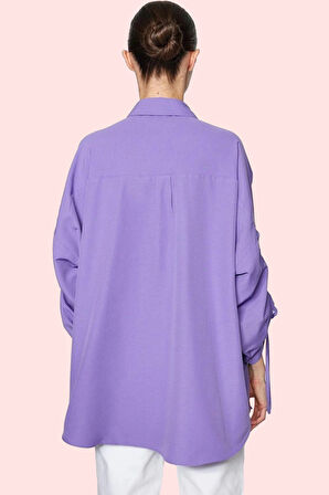 Kadın Uzun Kollu Pamuklu Gömlek; Ramadan Koleksiyonu Rahat Kalıp Günlük Stil Modern Tasarım