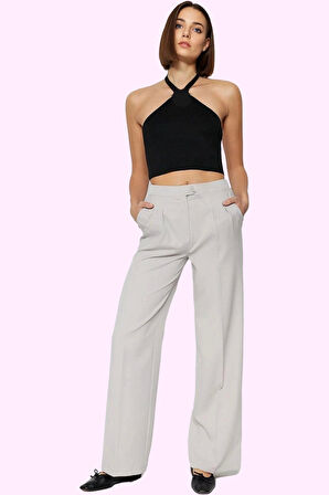 Kadın Regular Pantolon Finike Dokuma Kumaş Casual Stil Rahat Kesim Yaz Aylarının Vazgeçilmezi