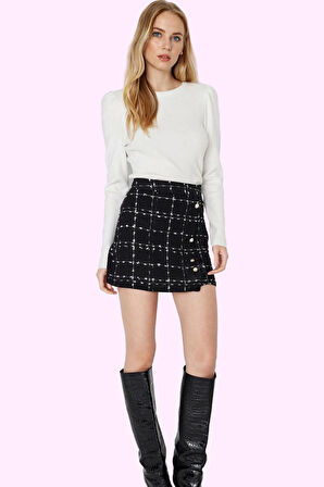 Kadın Kışlık Mini Etek A line Kalıp Tüvit Kumaş Günlük Casual Stil Yaz Aylarının Vazgeçilmezi