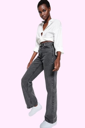 Kadın Pamuk Denim Wide Leg Jean Yüksek Bel Rahat Günlük Stil Hafta Sonu Yaz Aylarının Vazgeçilmezi