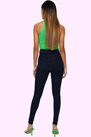 Kadın Skinny Jean Pamuk İncelten Etki Yüksek Bel Regular Boy Günlük Kullanım Modern Tasarım