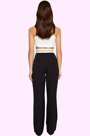 Kadın Palazzo Pantolon Yüksek Bel Wide Leg Kemerli Dokuma Kumaş Yaz Aylarının Vazgeçilmezi