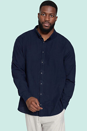 Erkek Pamuklu Günlük Gömlek Büyük Beden Regular Fit Uzun Kollu Hafta Sonu Kaliteli Malzeme