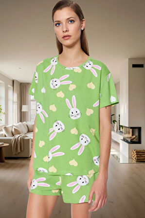 Kadın %100 Pamuklu Regular Kalıp Ayıcıklı Pijama Takımı Özenle Seçilmiş Trend Tasarım