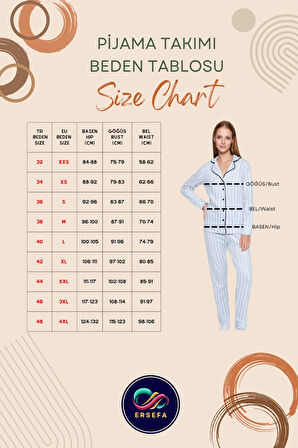 Çizgili Rahat Viskoz Pijama Takımı %100 Shally Dokuma Mükemmel Uyum Uzun Ömürlü