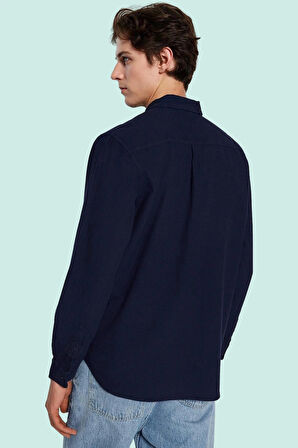 Erkek Pamuklu Keten Görünümlü Gömlek Regular Fit Rahat Günlük Stil Yaz Aylarının Vazgeçilmezi