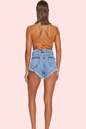 Kadın Denim Şort Pamuk Straight Kalıp Yıkamalı Günlük Kullanım İçin Yaz Aylarının Vazgeçilmezi