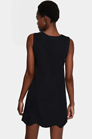 Yazlık Mini Elbise Nefes Alan Kumaş Şık Bisiklet Yaka Rahat Kalıp Premium Kalite Kullanım