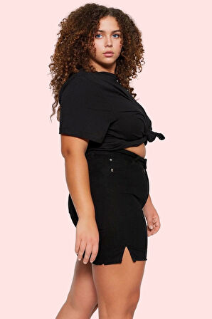 Kadın Esnek Skinny Denim Şort Düz Desen Yüksek Bel Rahat Günlük Yaz Aylarının Vazgeçilmezi