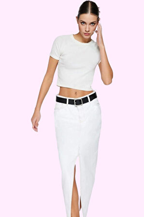 Kadın A line Denim Maxi Etek Pamuk Günlük ve Şık Kombinler Hafta Sonu Yaz Aylarının Vazgeçilmezi