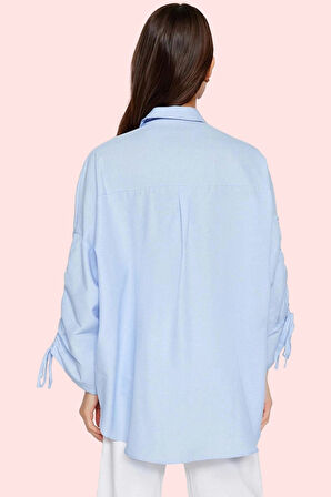 Kadın Uzun Kollu Pamuklu Gömlek; Ramadan Koleksiyonu Rahat Kalıp Günlük Stil Modern Tasarım