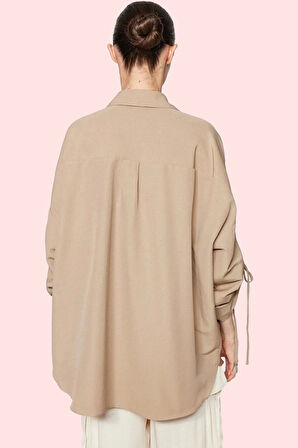 Kadın Uzun Kollu Pamuklu Gömlek; Ramadan Koleksiyonu Rahat Kalıp Günlük Stil Modern Tasarım