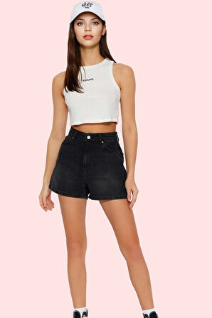 Kadın Pamuklu Denim Şort City Short Kalıp Mom Siluet Rahat Günlük Yaz Stilin Buluştuğu Yer