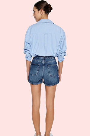 Kadın Pamuklu Denim Şort City Short Kalıp Mom Siluet Rahat Günlük Yaz Stilin Buluştuğu Yer