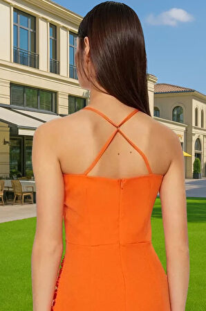 Zarif Bodycon Midi Abiye Elbise Polyester Elastan Dokuma Kumaş Seçkin Malzeme Rahat Kullanım