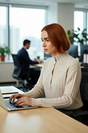 Kadın Dik Yaka Oversize Kalıp Düz Renk Düşük Kol Triko Kazak Soğuk Havalarda Konforlu ve Modern