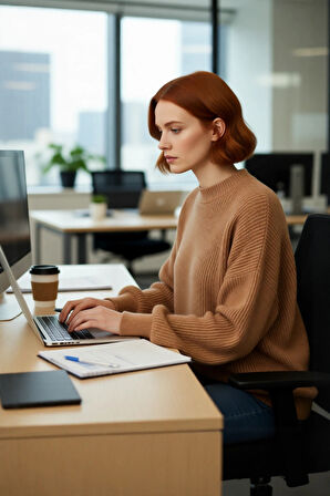 Kadın Oversize Basic Uzun Balon Kol Selanik Dokuma Triko Kazak 100% Akrilik Soğuk Havalar Kaliteli