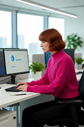 Kadın Oversize Balon Kol Dik Yaka Saç Örgü Crop Akrilik Triko Kazak Kış Modasına Uyumlu Kaliteli