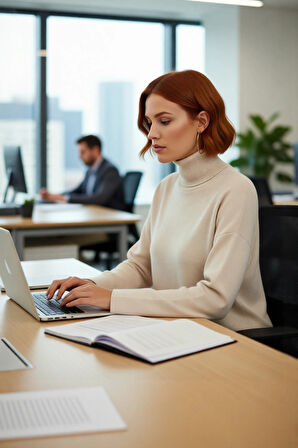 Kadınlara Özel Oversize Kesim Düz Desen Balıkçı Yaka Uzun Kollu Triko Kazak Kış Modası Kaliteli