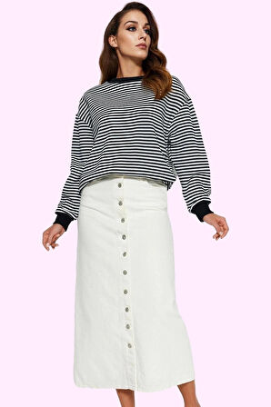 Kadın A line Denim Kot Etek; Pamuk Kemerli Maxi Boy Casual Günlük Kullanım Kaliteli Malzeme