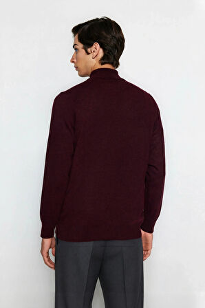 Erkek Slim Fit Dik Yaka Basic Triko Kazak Soğuk Havalarda Konforlu ve Rahat Bir Tarz Sunar