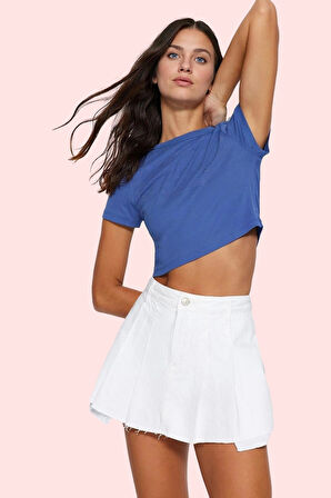 Kadın Denim Şort Etek Kısa Boy Pamuk Günlük Kombinler İçin Hafta Sonu Yaz Aylarının Vazgeçilmezi