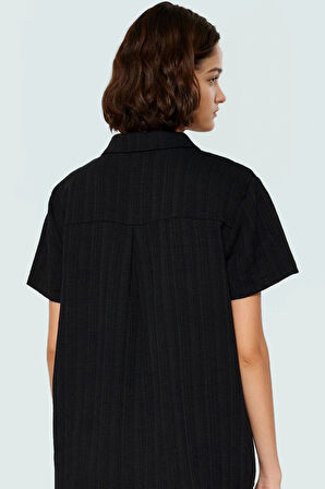 Kısa Kollu Oversize Keten Karışımlı Şort Takım Plaj ve Günlük Kullanım İçin