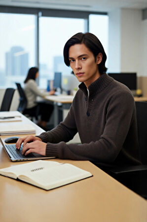 Erkek Modern Düğmeli Dik Yaka Fitted Kalıp Triko Kazak Soğuk Kış Günleri İçin İdeal Şık Seçim