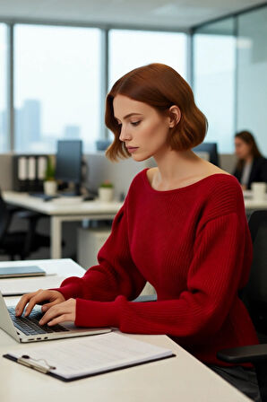 Kadınlar İçin Kışlık Akrilik Selanik Örgü Kayık Yaka Balon Kol Rahat Crop Triko Kazak Gündüz Gece