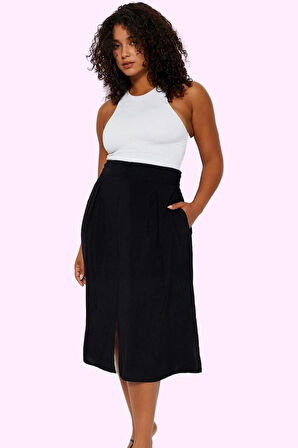 Kadın A line Viskoz Dokuma Etek Renk Normal Bel Günlük Kombinler İçin Yaz Aylarının Vazgeçilmezi